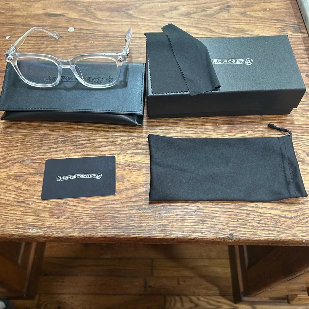 Chrome Hearts Clear Frame Glasses with Silver Accents - Picture 5 of 5